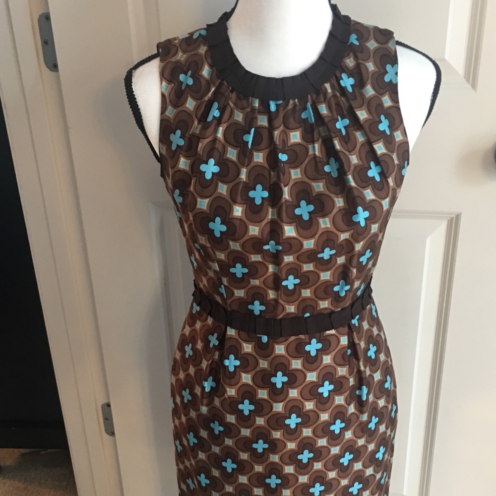 Milly of NY Silk Sleeveless Ribbon Accent Dress